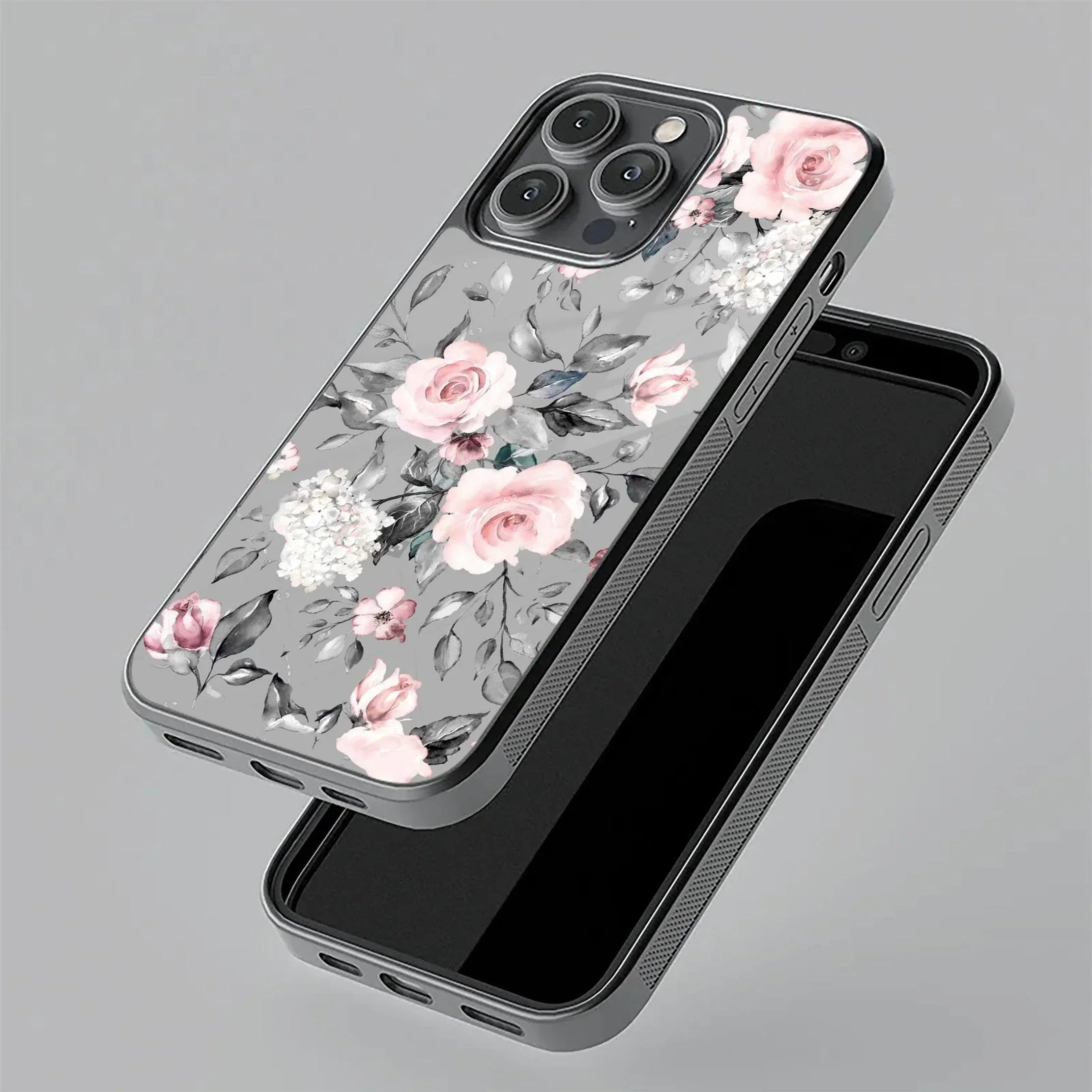 Retro Floral Glossy Glass Case Cover V2 For iQOO - ShopOnCliQ