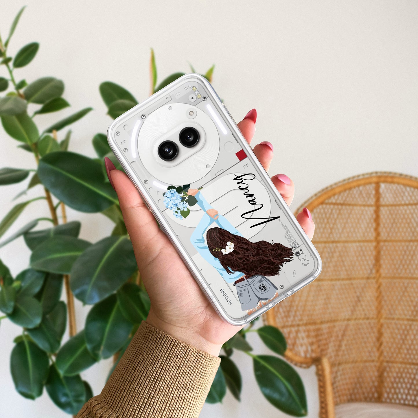 Flower Fusion Customize Transparent Silicon Case For Nothing