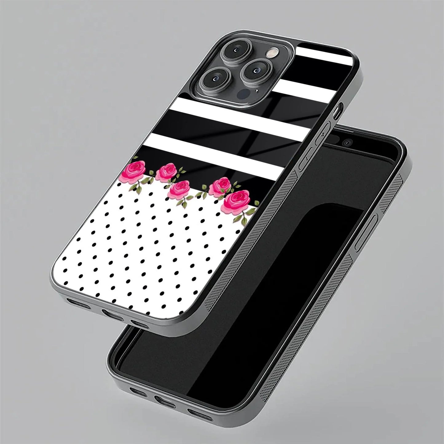 Elegant Rose Parad Glass Case Cover For iQOO - ShopOnCliQ