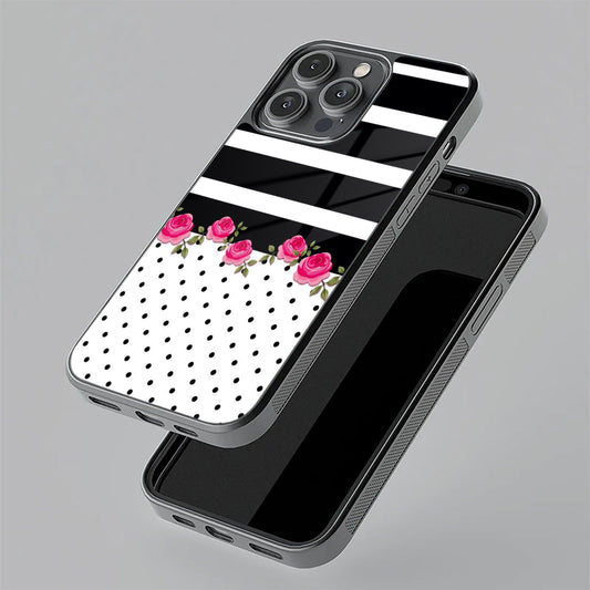 Elegant Rose Parad Glass Case Cover For iQOO