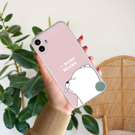 We Bare Bears Transparent Silicon Case Pink For Nothing