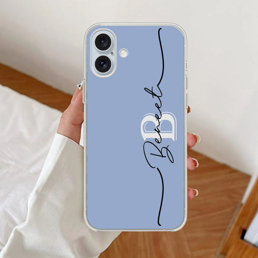 Personalized Initials Azure Silicon Case For iPhone