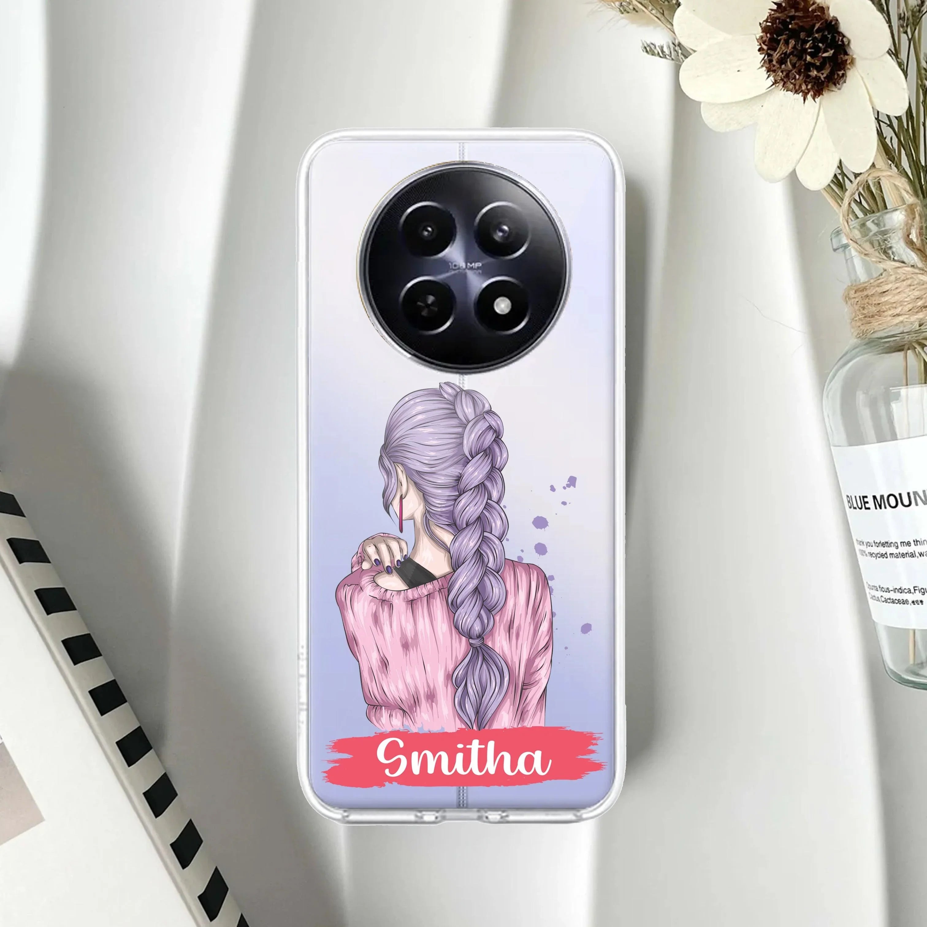 Braid Girl Customize Anti Yelllow Case For Realme 14 Pro Lite 5G