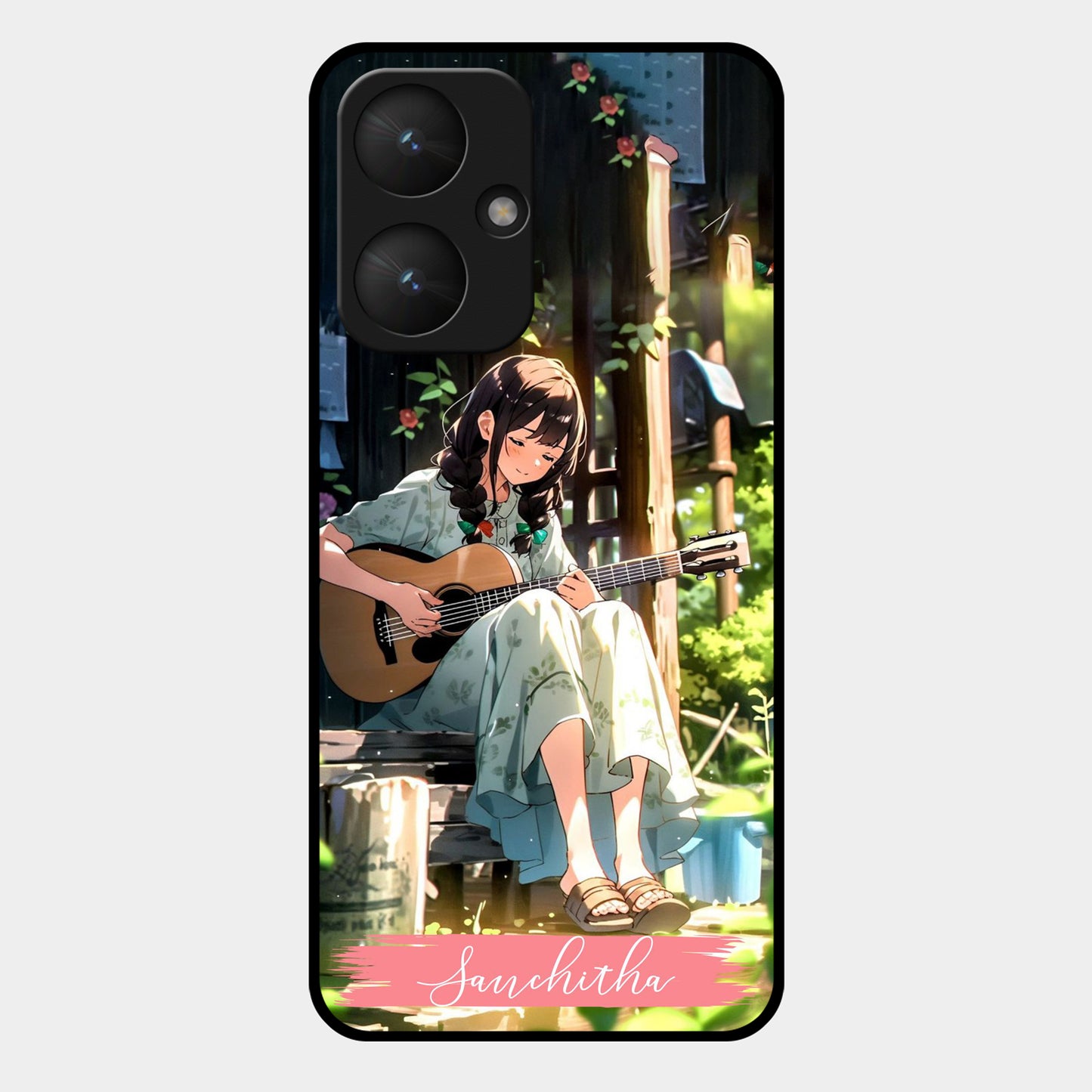 Guitar Girl Glossy Metal Case Cover For Redmi