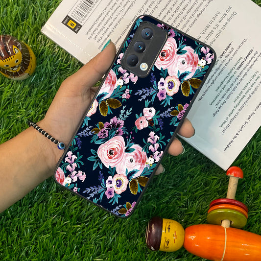 Cute Floral Glossy Metal Case Cover For Realme