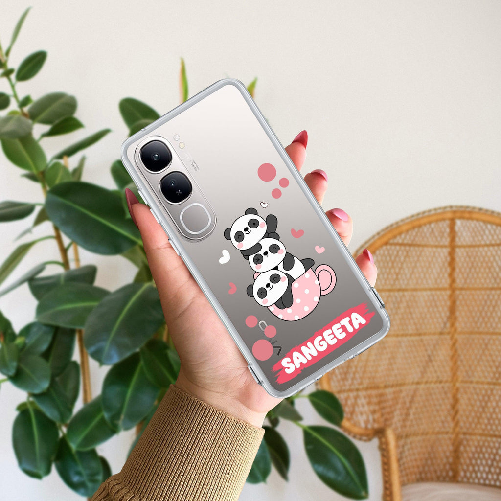 Tino Panda Customize Transparent Silicon Case For Vivo V21 5G