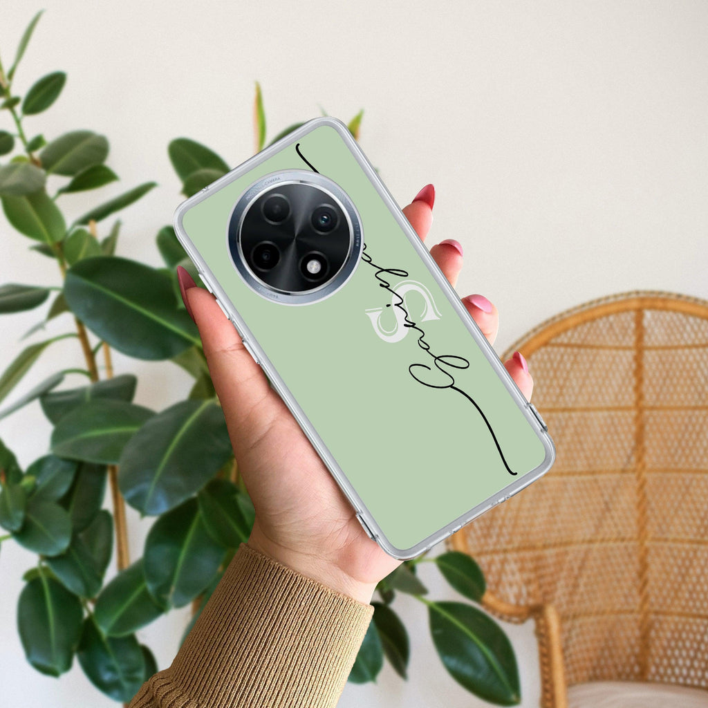 Personalized Initials Mint Green Anti Yellow Case For Oppo F27 5G