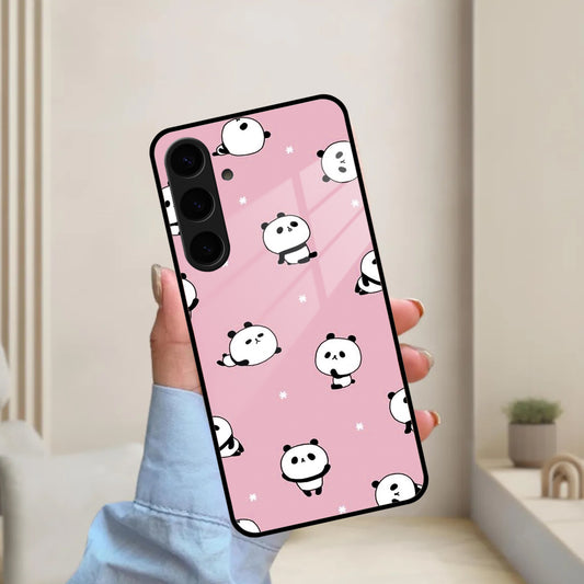 Cute Panda Glossy Metal Case Cover For Samsung