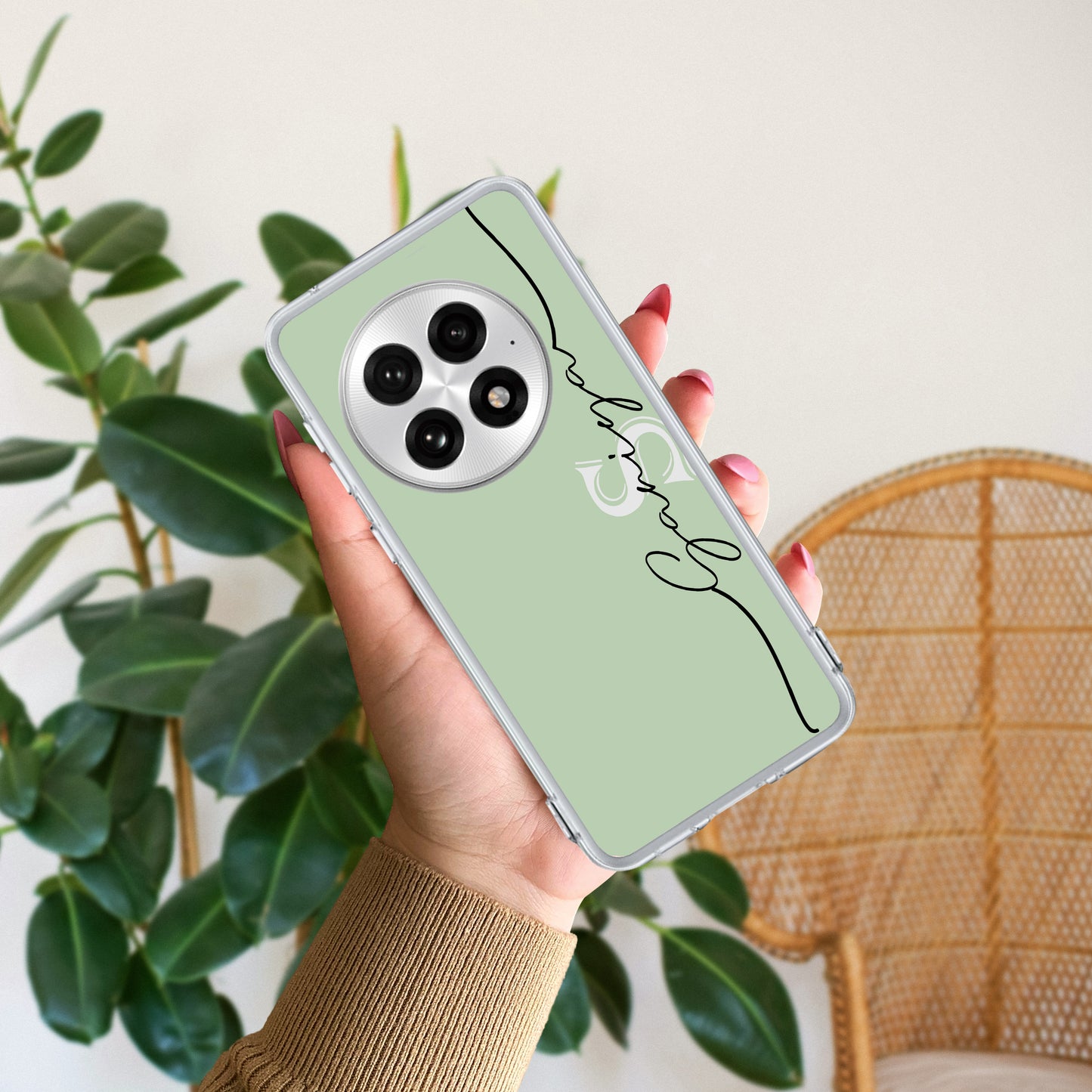 Personalized Initials Mint Green Silicon Case For OnePlus - ShopOnCliQ