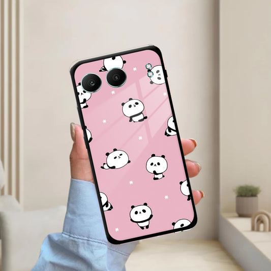 Cute Panda Glossy Metal Case Cover For OnePlus