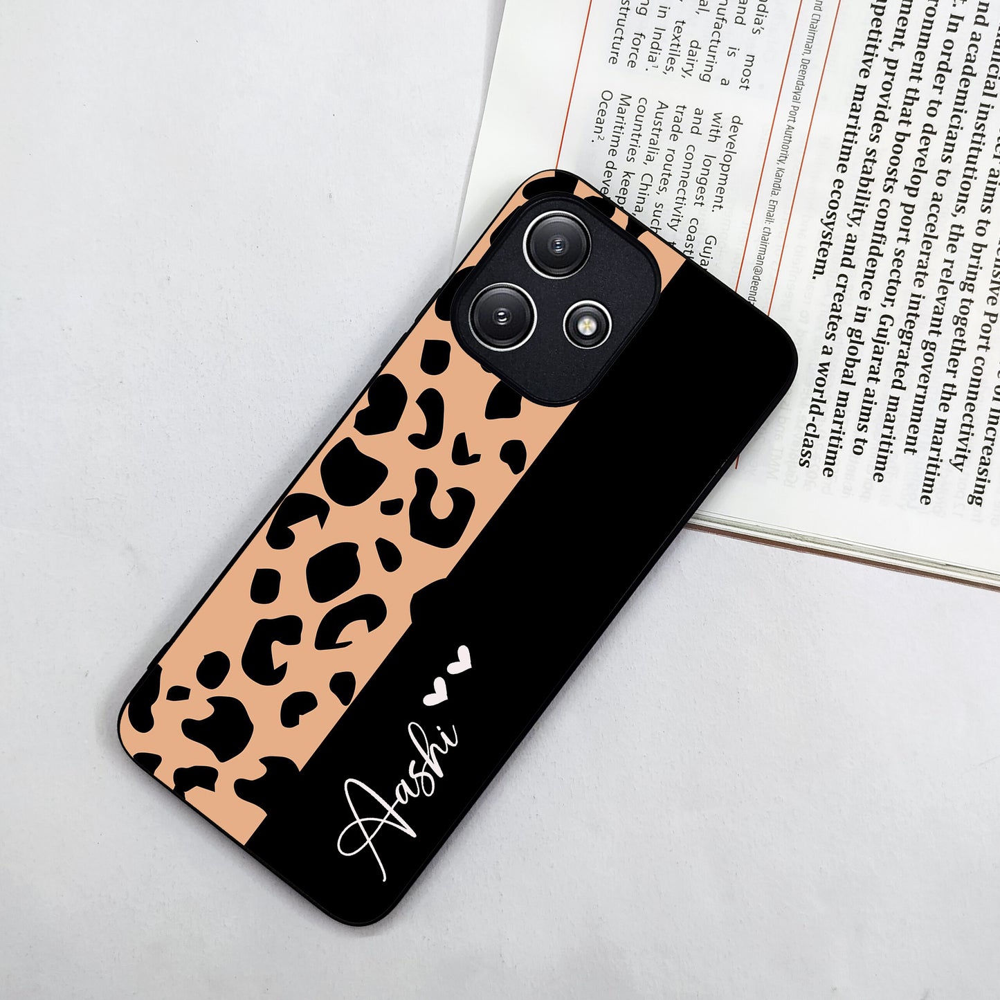 Leopard Glossy Metal Case Cover For Redmi