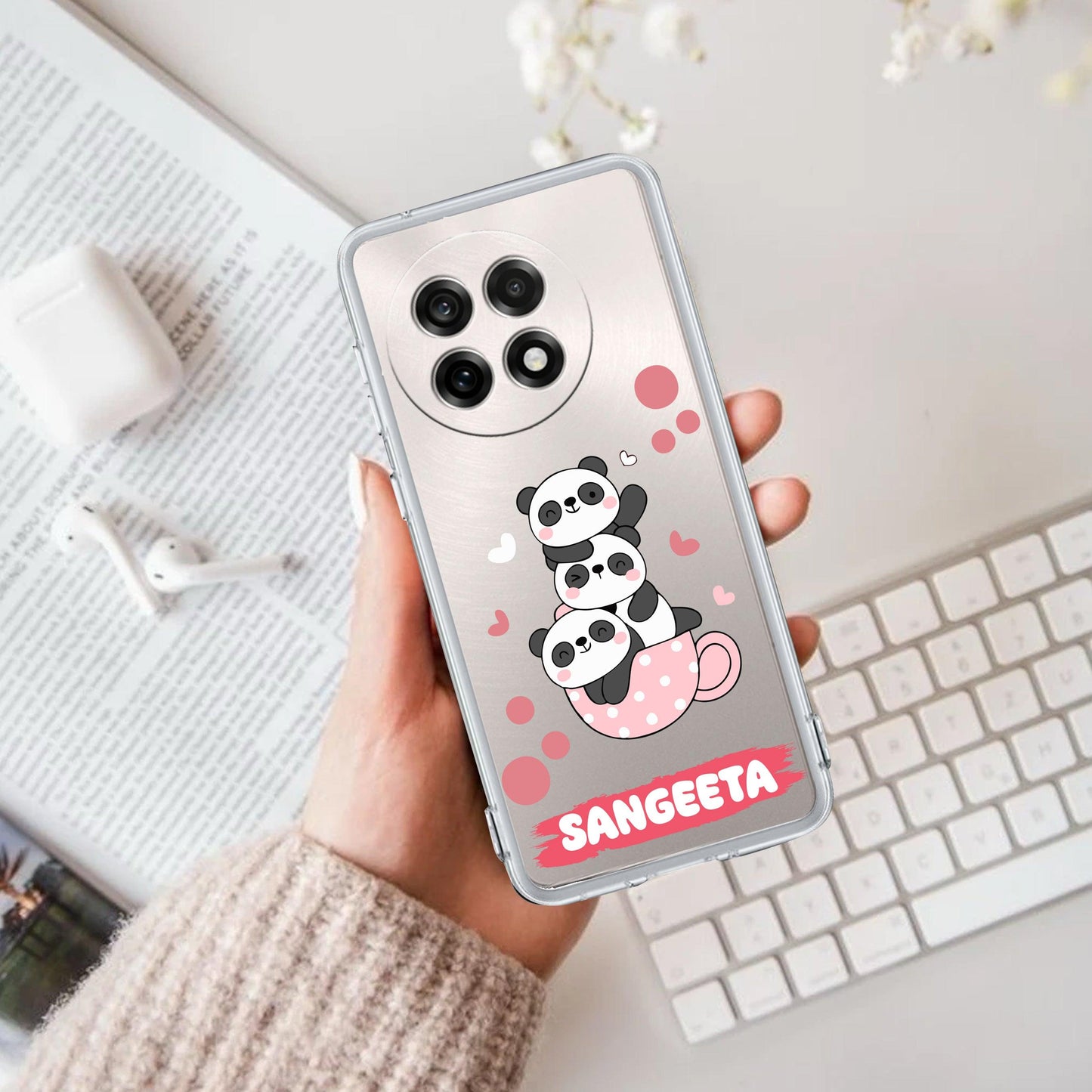 Tino Panda Customize Transparent Silicon Case For OnePlus