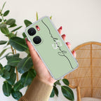 Personalized Initials Mint Green Silicon Case For iQOO - ShopOnCliQ