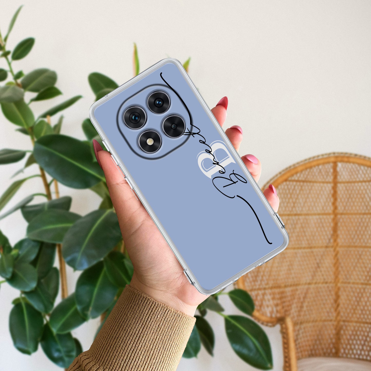 Personalized Initials Azure Silicon Case For Redmi/Xiaomi