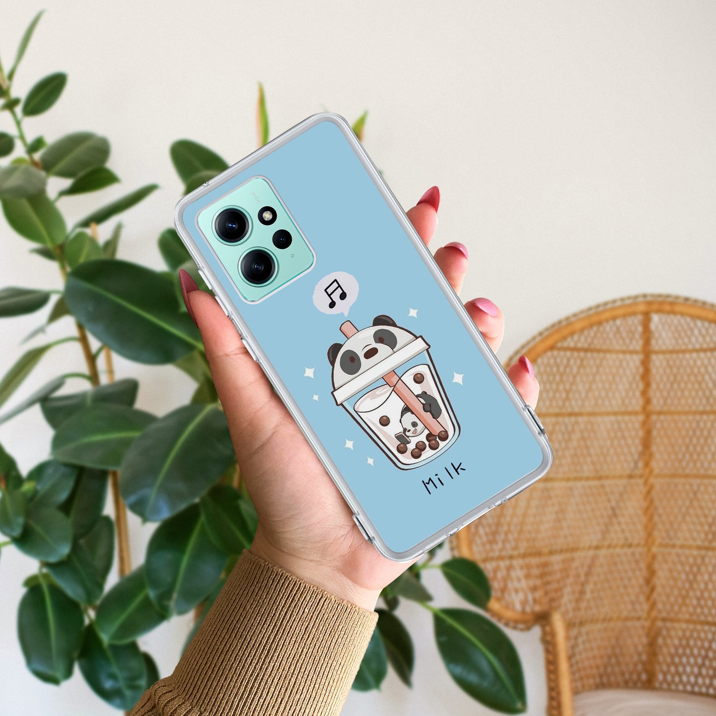 Cartoon Milk Tea We Bare Bears Silicon Case For Poco