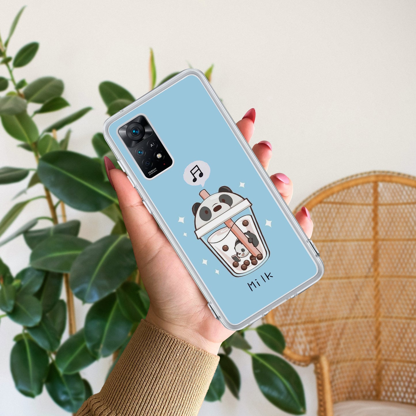 Cartoon Milk Tea We Bare Bears Silicon Case For Poco