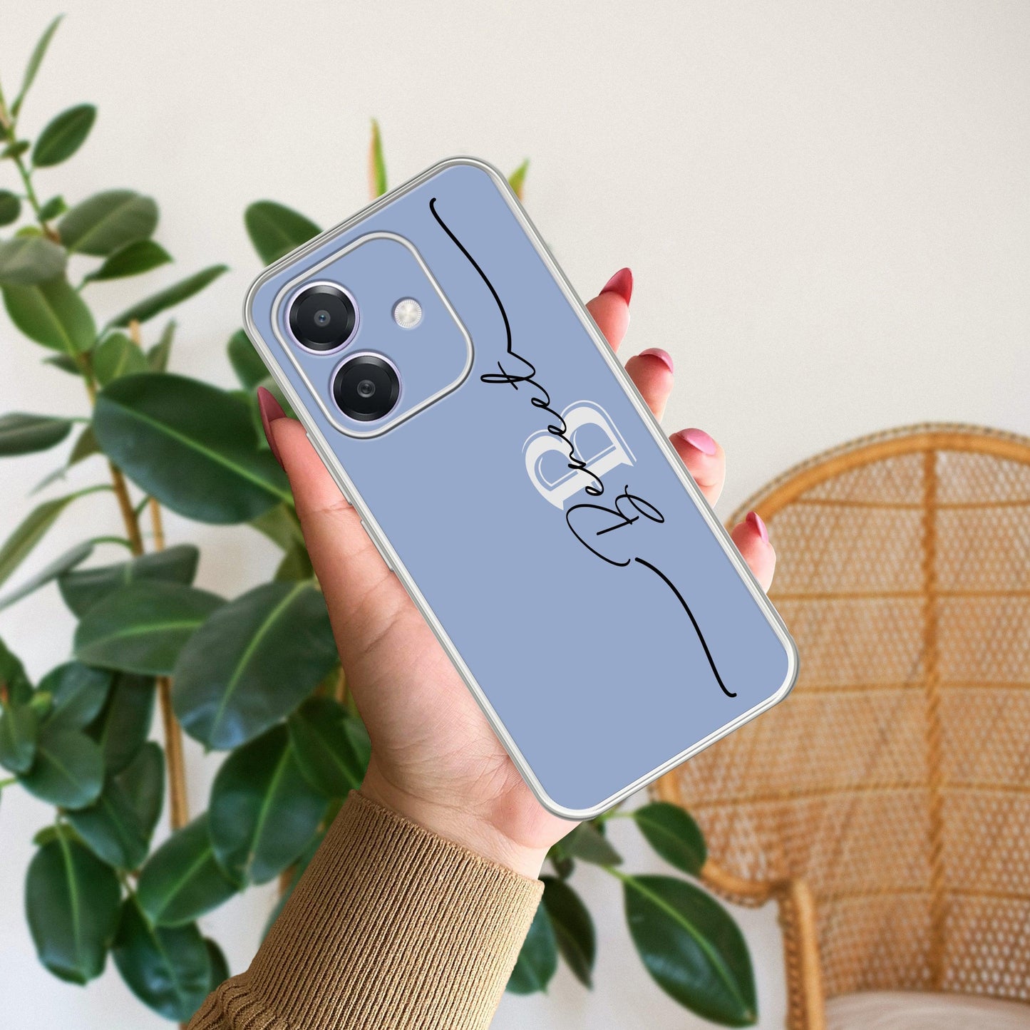 Personalized Initials Azure Silicon Case For Oppo