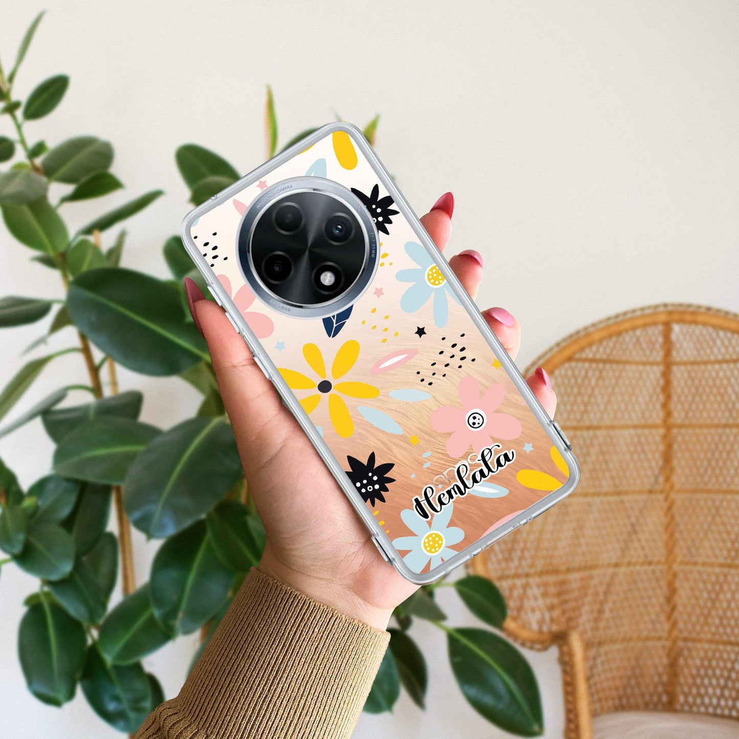 Multi Floral Customize Transparent Silicon Case For Oppo