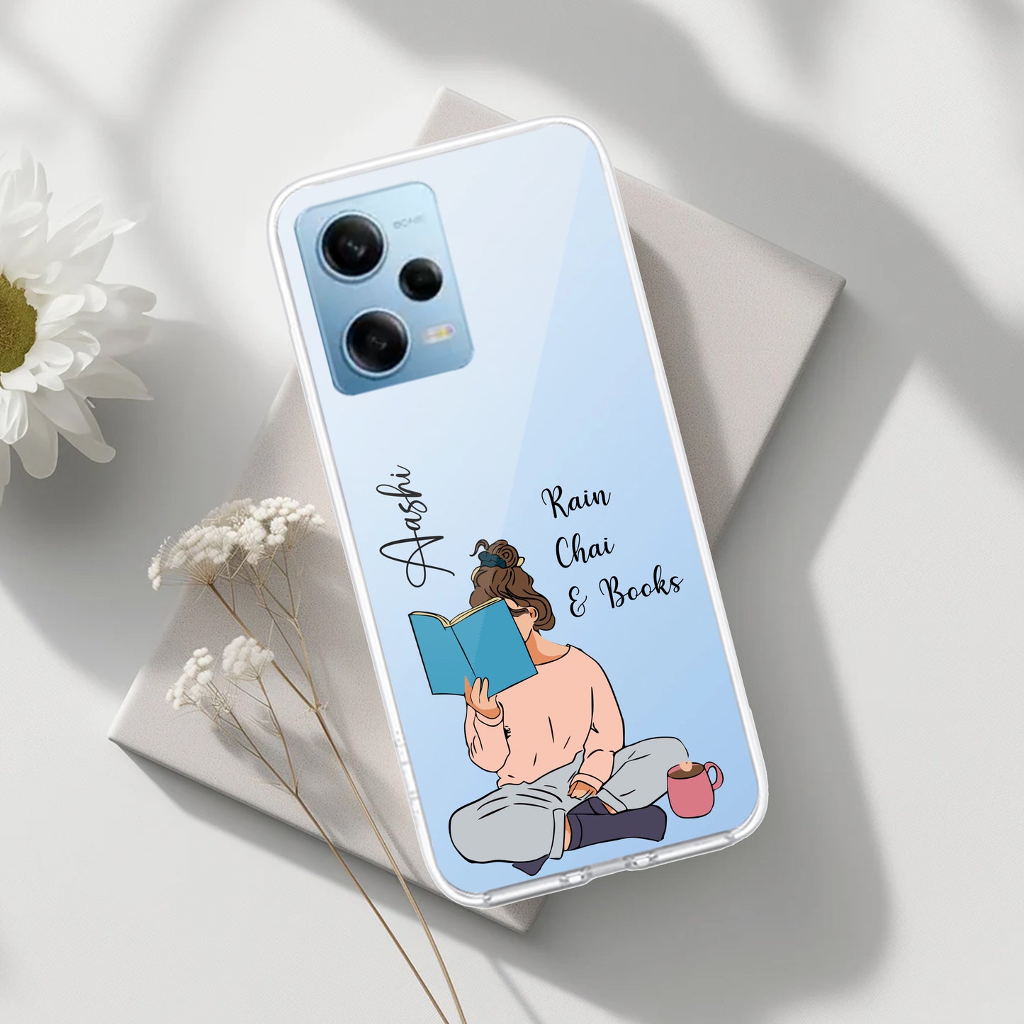 Girl with Book Customize Transparent Silicon Case For Poco