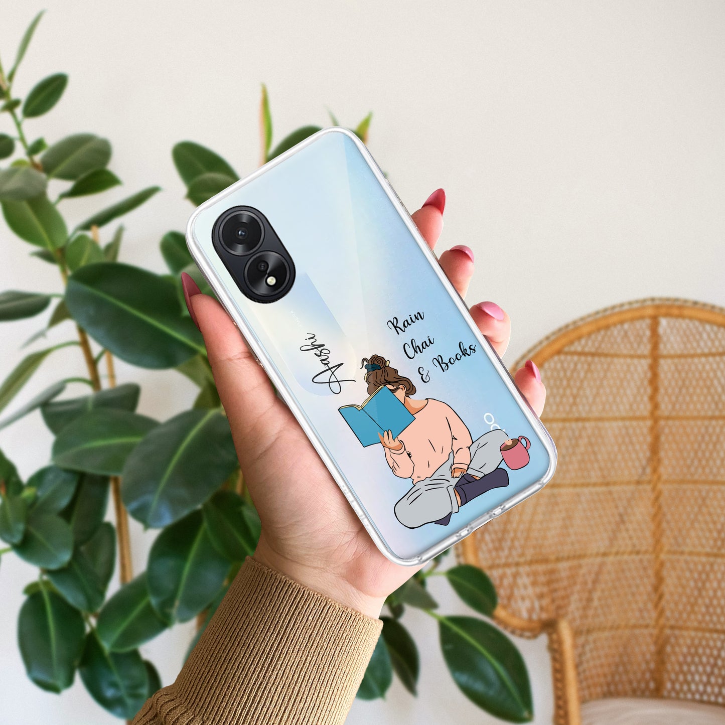 Girl with Book Customize Transparent Silicon Case For Oppo