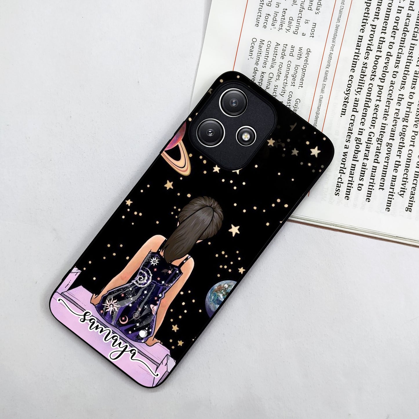 Girl In Universe Customised Glossy Metal Case Cover For Redmi