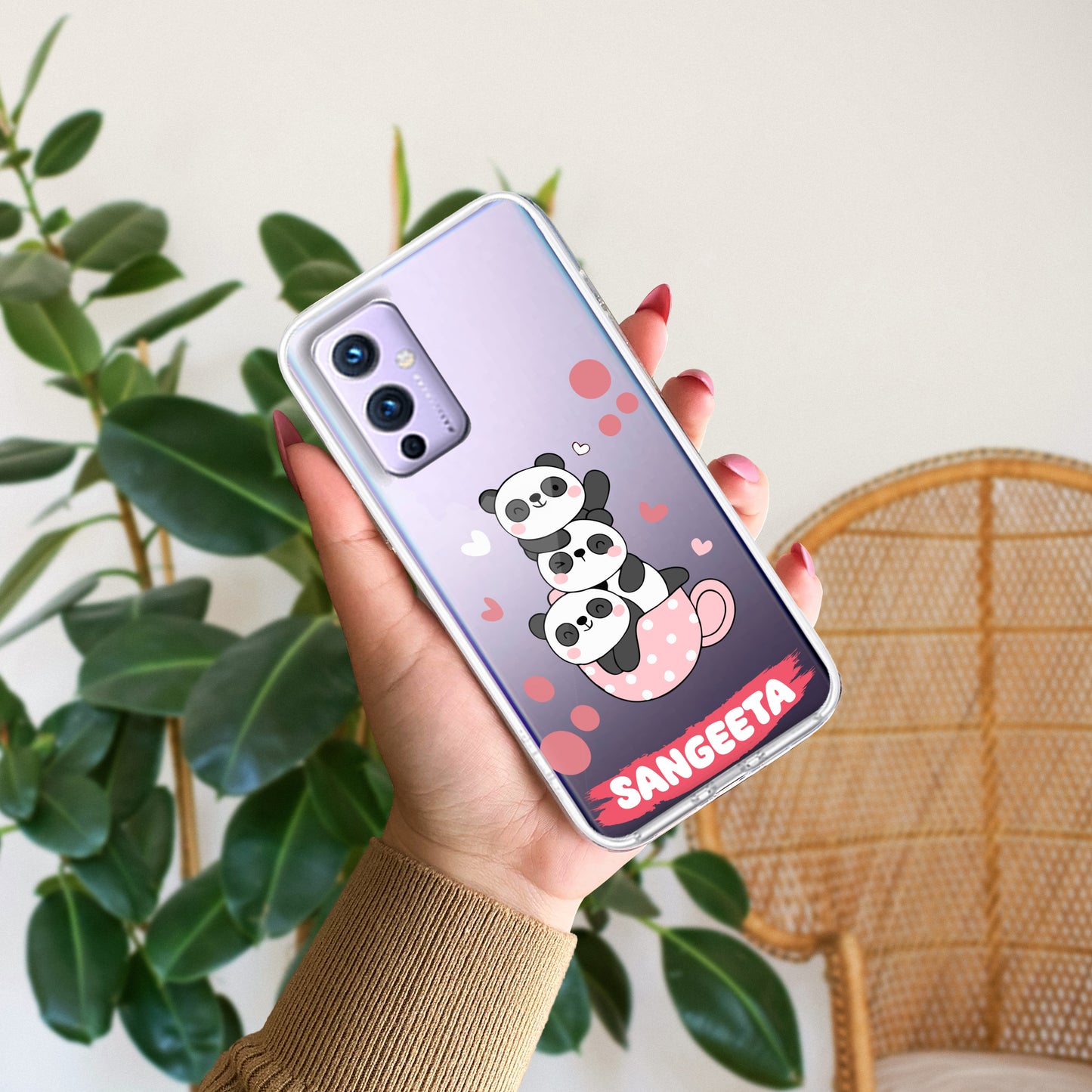 Tino Panda Customize Transparent Silicon Case For OnePlus