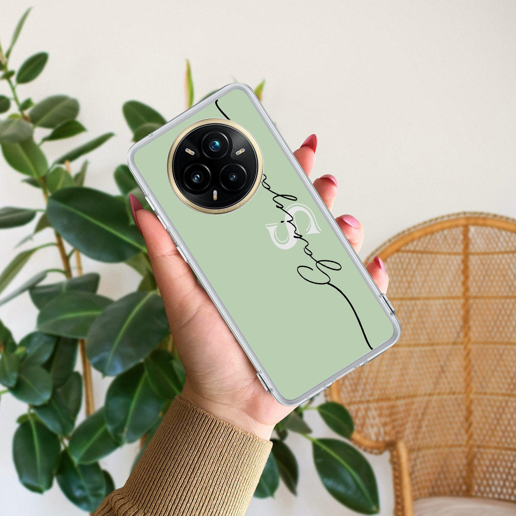 Personalized Initials Mint Green Silicon Case For Realme C65 5G