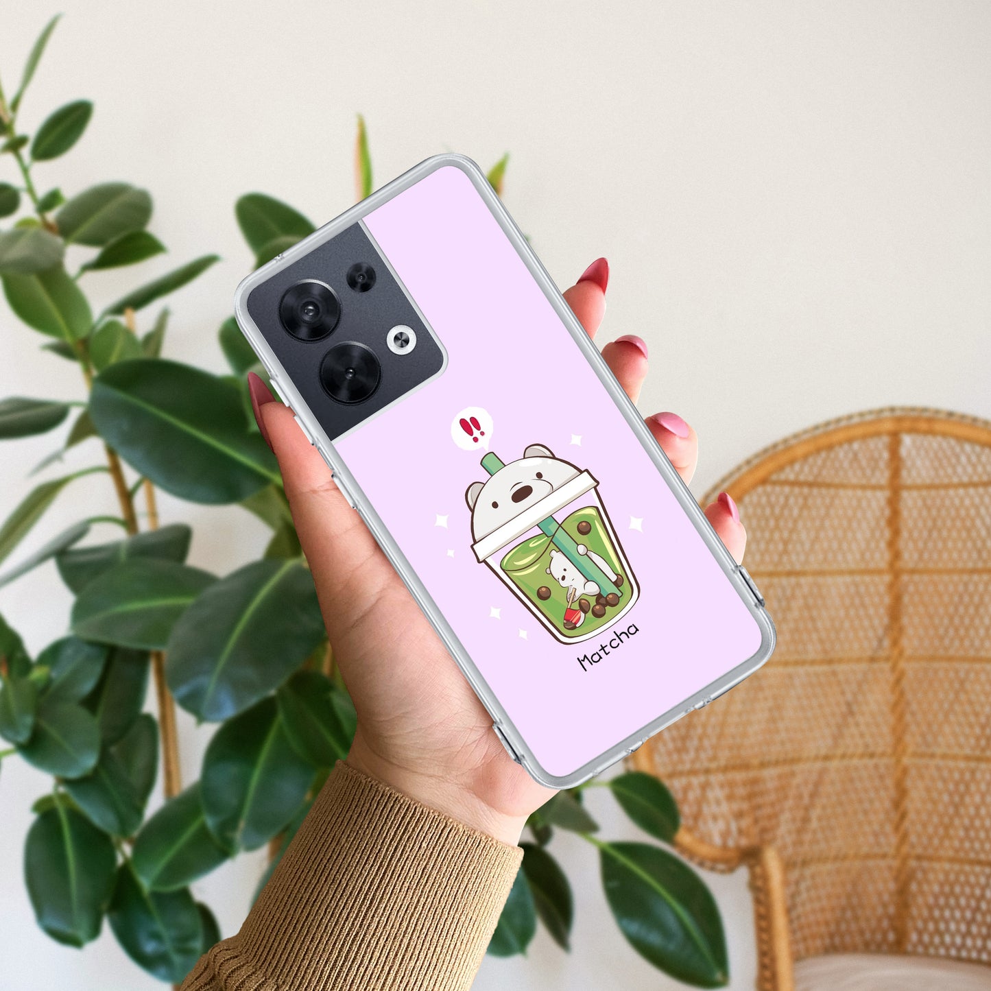 Cartoon Matcha Tea We Bare Bears Silicon Case For Oppo