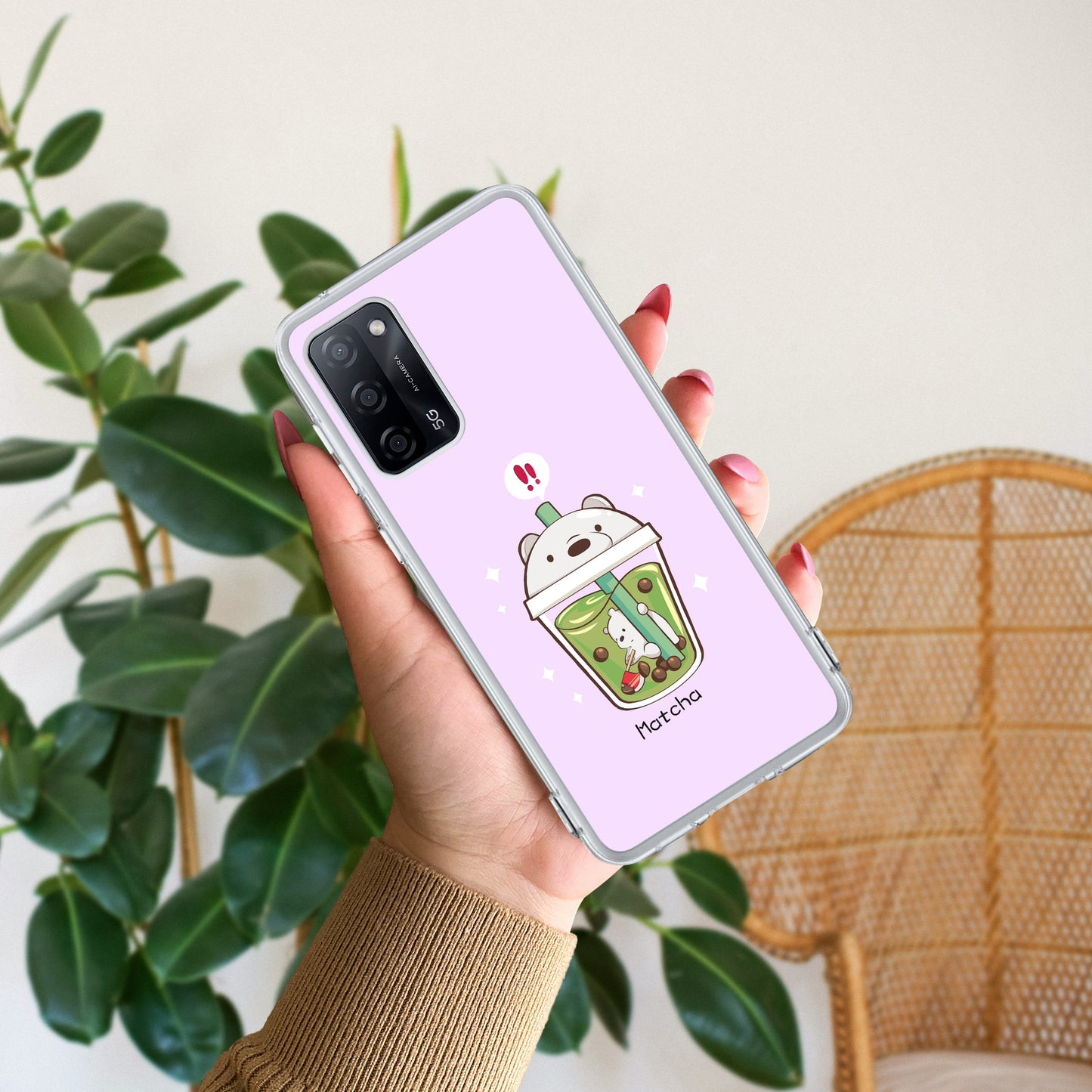 Cartoon Matcha Tea We Bare Bears Silicon Case For Oppo