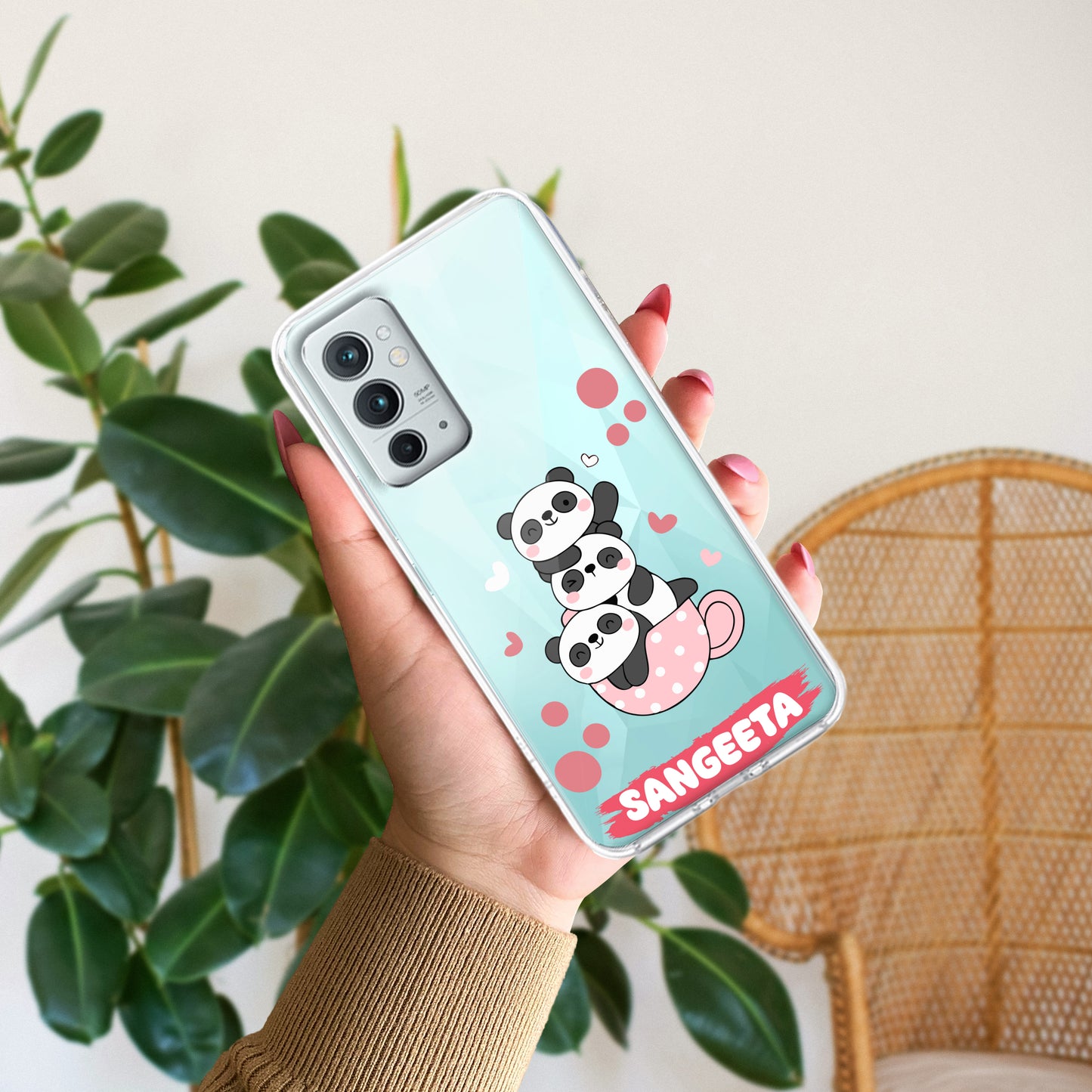 Tino Panda Customize Transparent Silicon Case For OnePlus