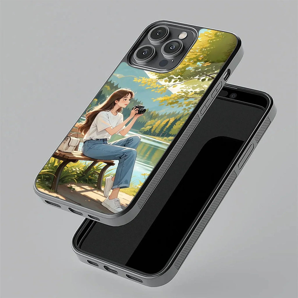 Nature Frame Glass Case Cover For iQOO - ShopOnCliQ