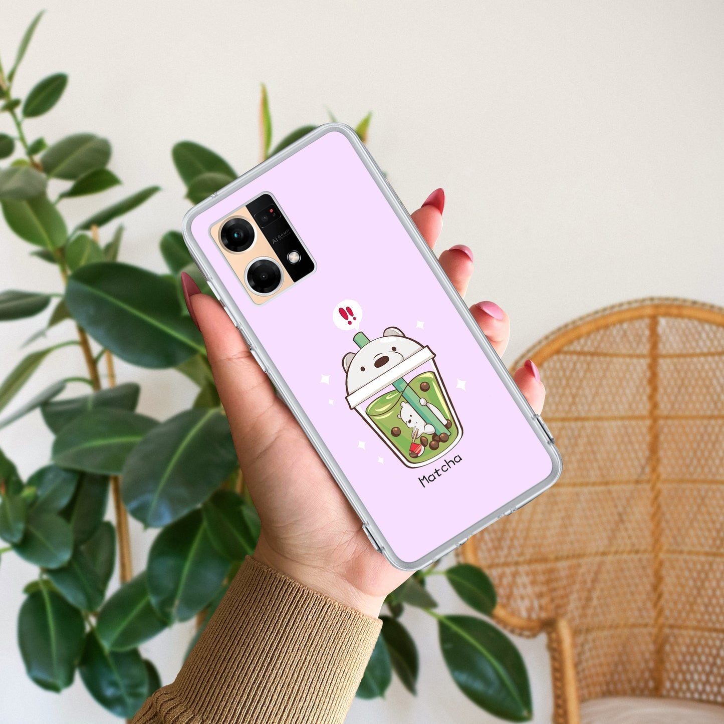 Cartoon Matcha Tea We Bare Bears Silicon Case For Oppo