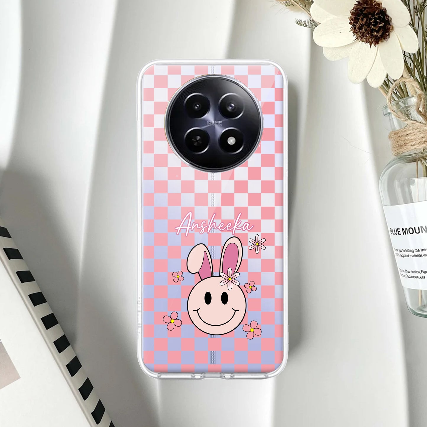 Cute Bunny Customize Transparent Silicon Case For Realme/Narzo