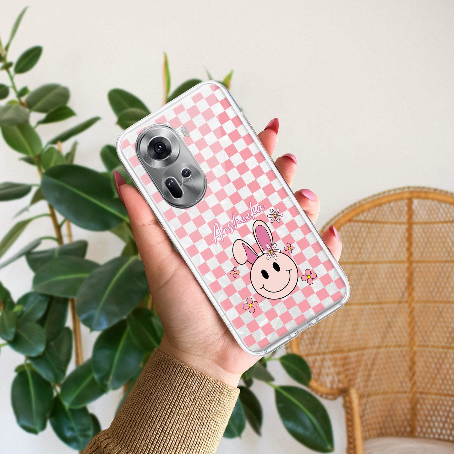 Cute Bunny Customize Transparent Silicon Case For Oppo
