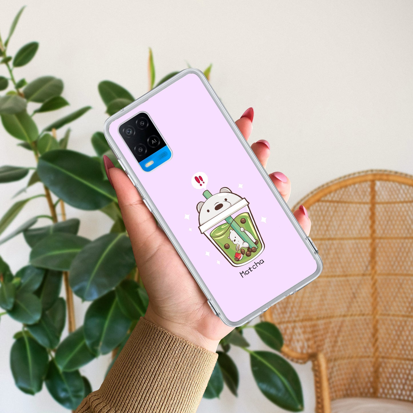 Cartoon Matcha Tea We Bare Bears Silicon Case For Oppo