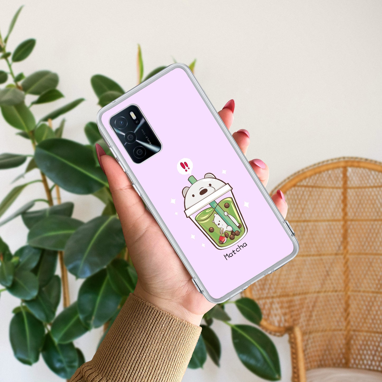 Cartoon Matcha Tea We Bare Bears Silicon Case For Oppo