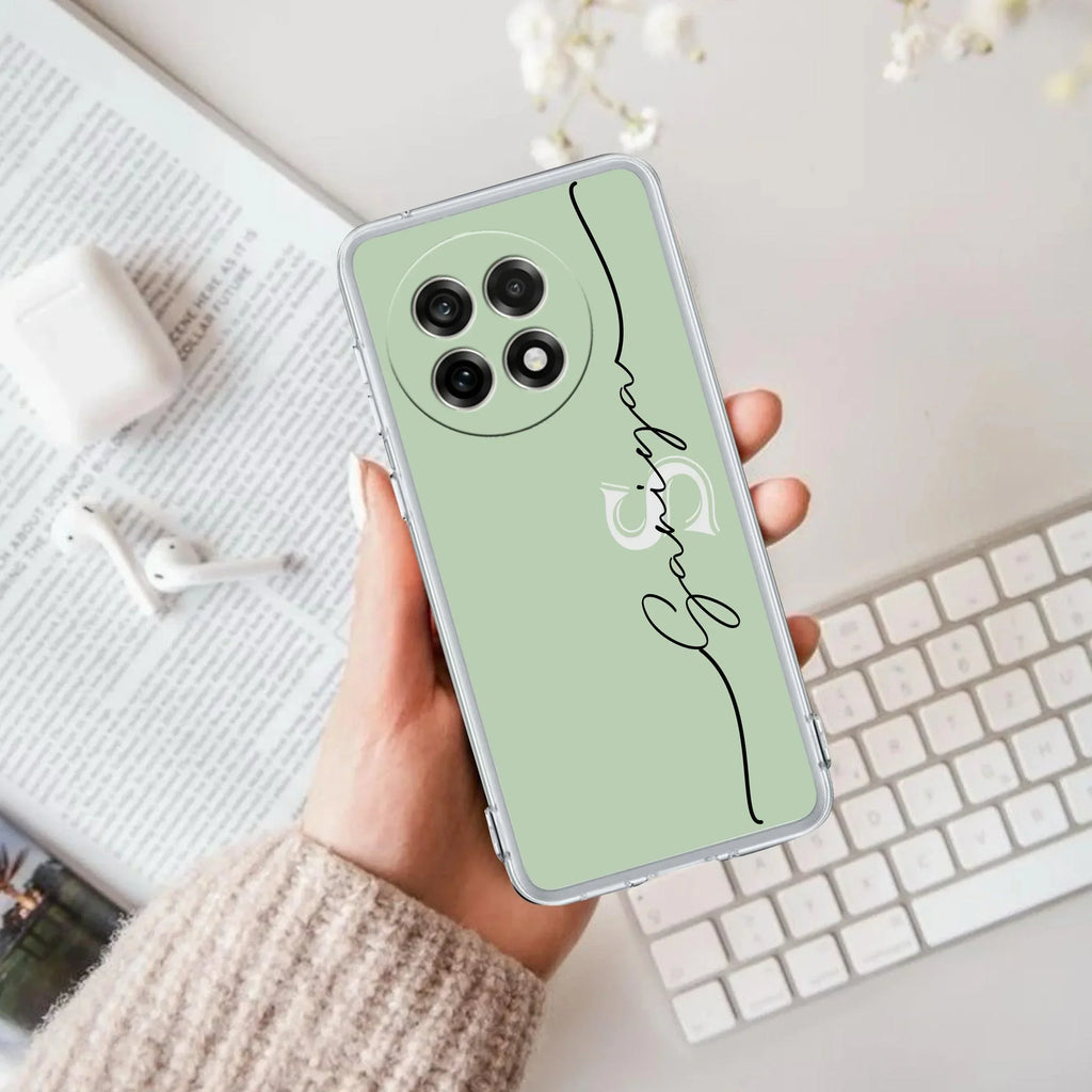 Personalized Initials Mint Green Silicon Case For OnePlus Nord CE 2 Lite