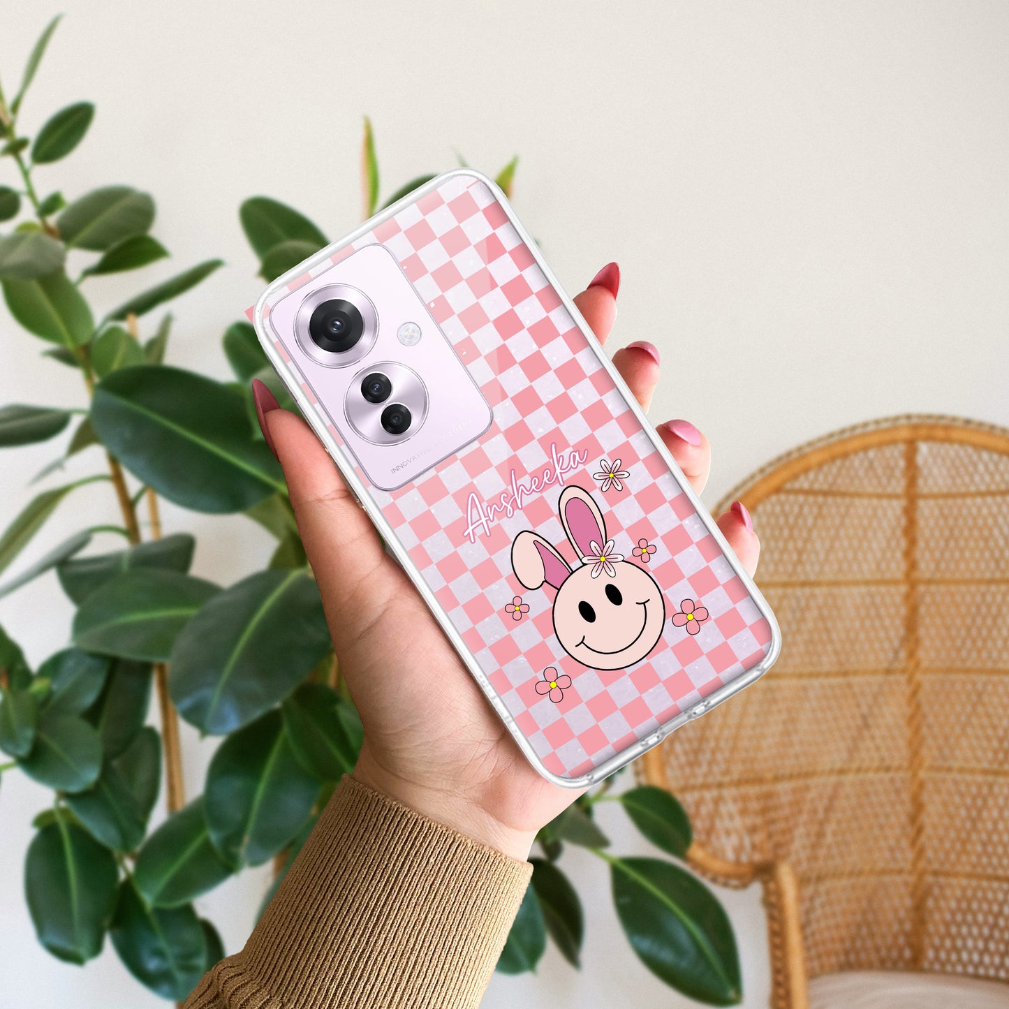 Cute Bunny Customize Transparent Silicon Case For Oppo