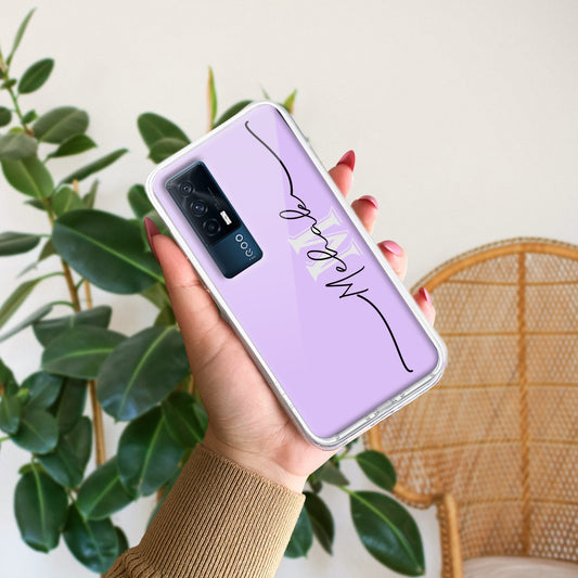 Personalized Initials Lavender Silicon Case For iQOO