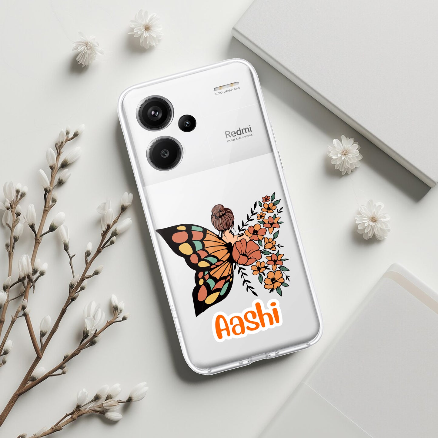 Butterfly Customize Transparent Silicon Case For Redmi/Xiaomi