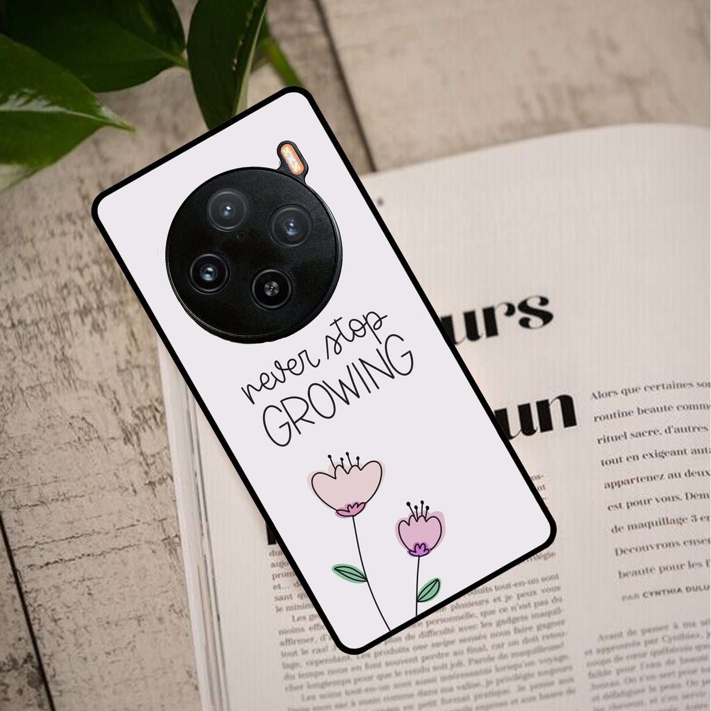 Never Stop Growing  Glossy Metal Case Cover For Vivo