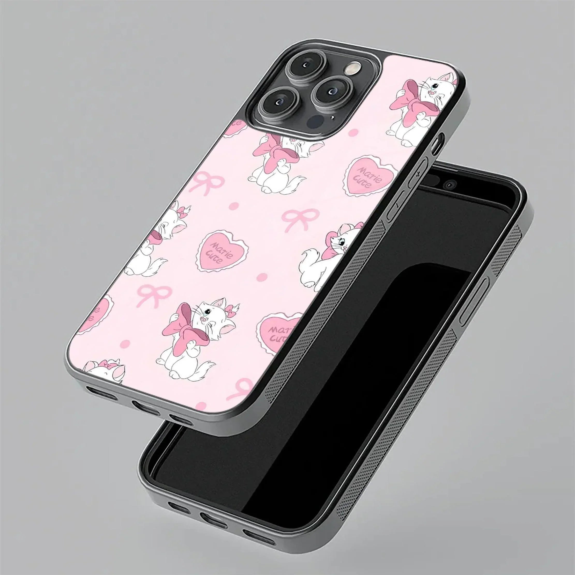 Cute Kitty Bliss Glass Case Cover For iQOO - ShopOnCliQ