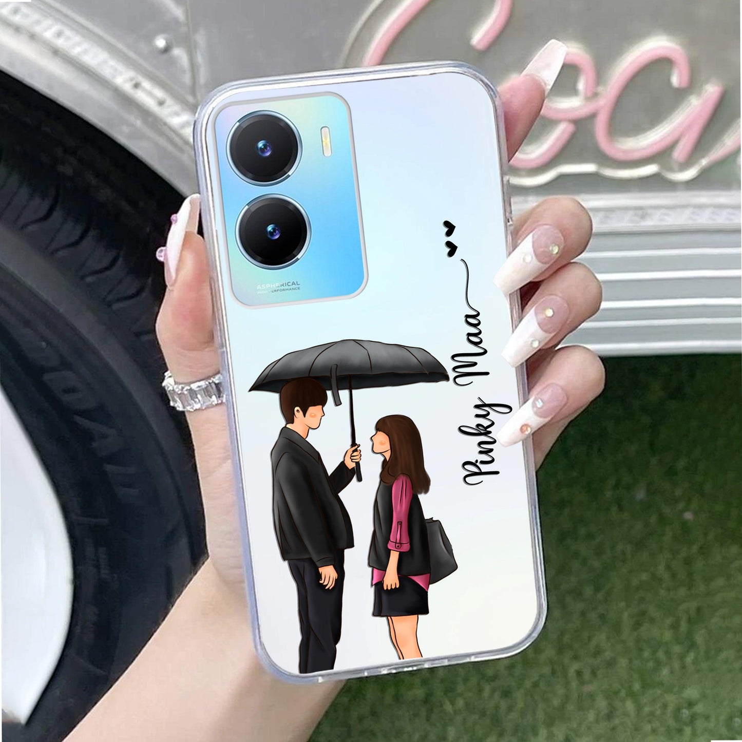 Caring Couple Customize Transparent Silicon Case For Vivo