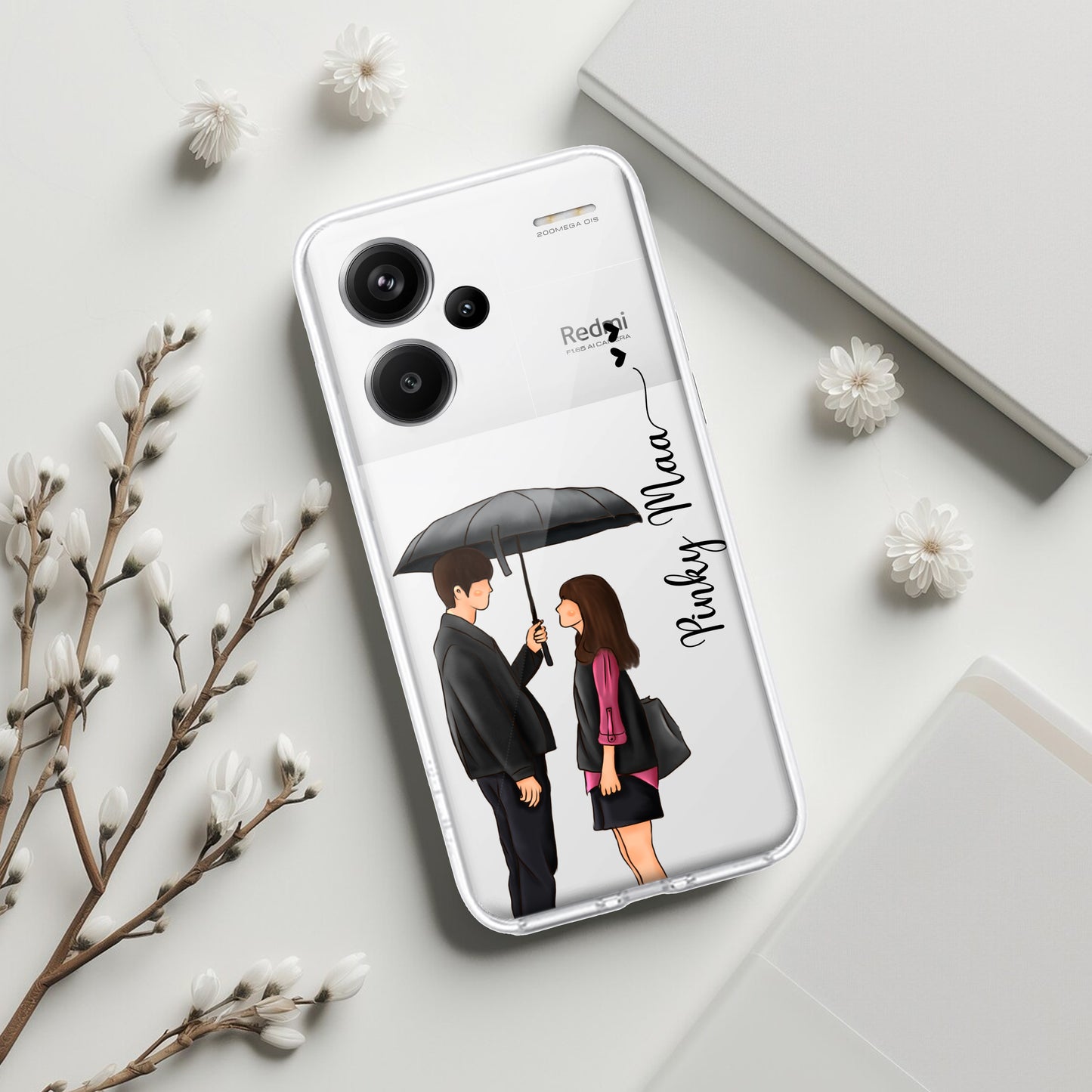 Caring Couple Customize Transparent Silicon Case For Redmi/Xiaomi