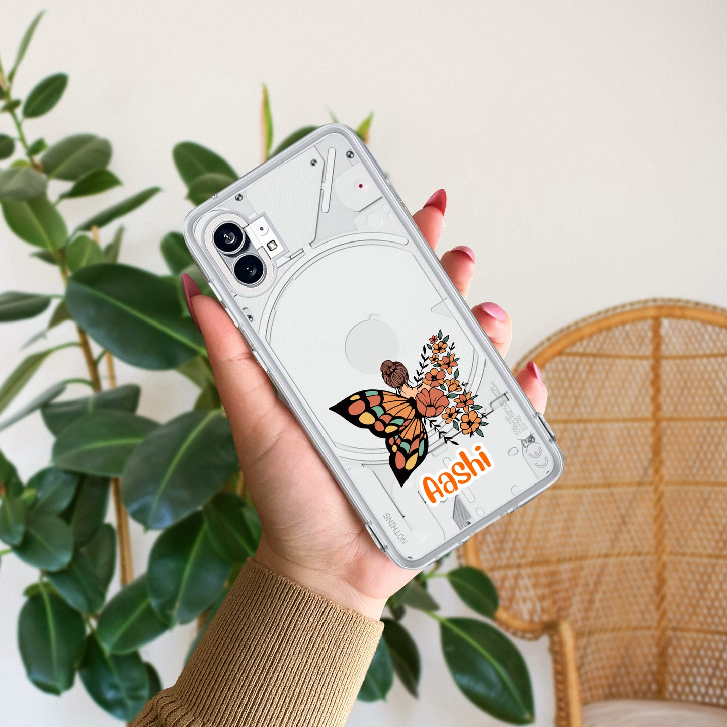 Butterfly Customize Transparent Silicon Case For Nothing