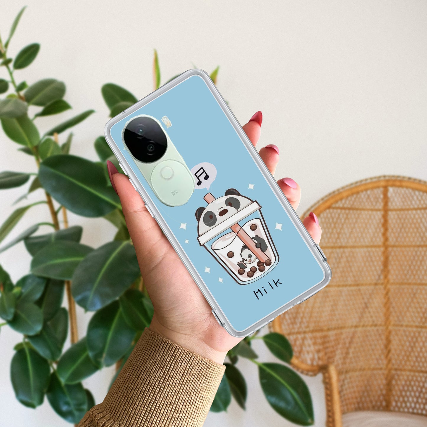 Cartoon Milk Tea We Bare Bears Silicon Case For iQOO