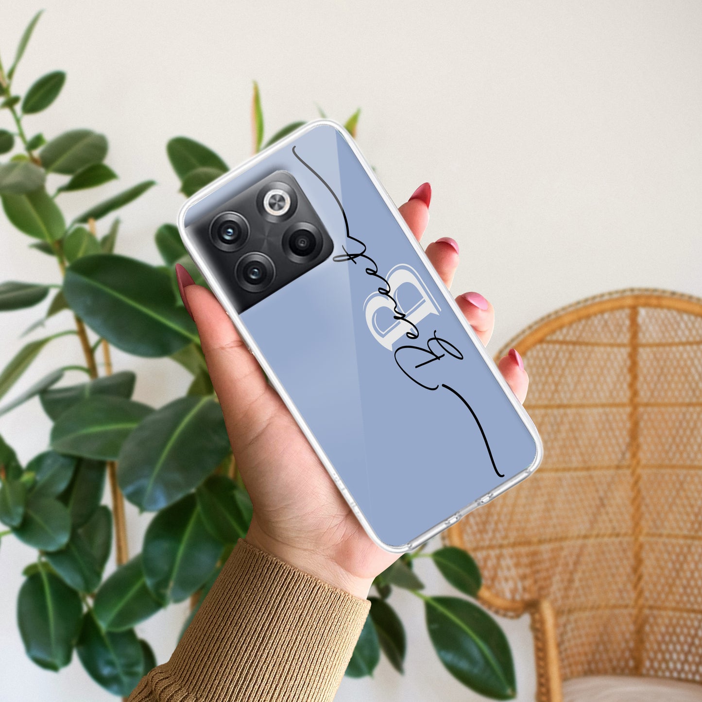 Personalized Initials Azure Silicon Case For OnePlus