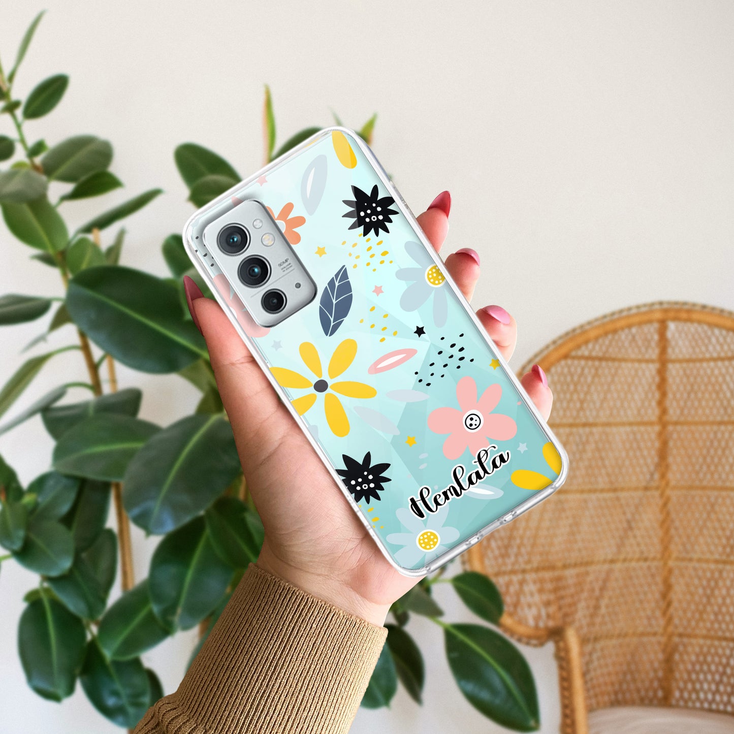 Multi Floral Customize Transparent Silicon Case For OnePlus