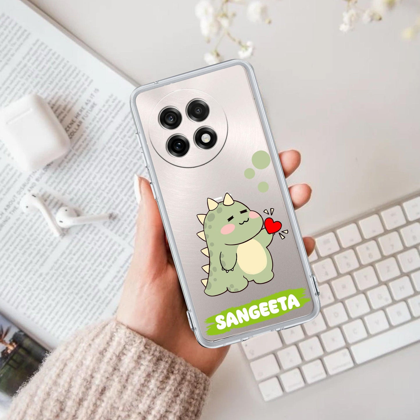 Mini Dino Customize Transparent Silicon Case For OnePlus