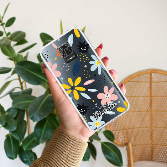 Multi Floral Customize Transparent Silicon Case For Poco